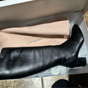 Stuart Weitzman Yuliana 60 Black Leather Knee High Boot